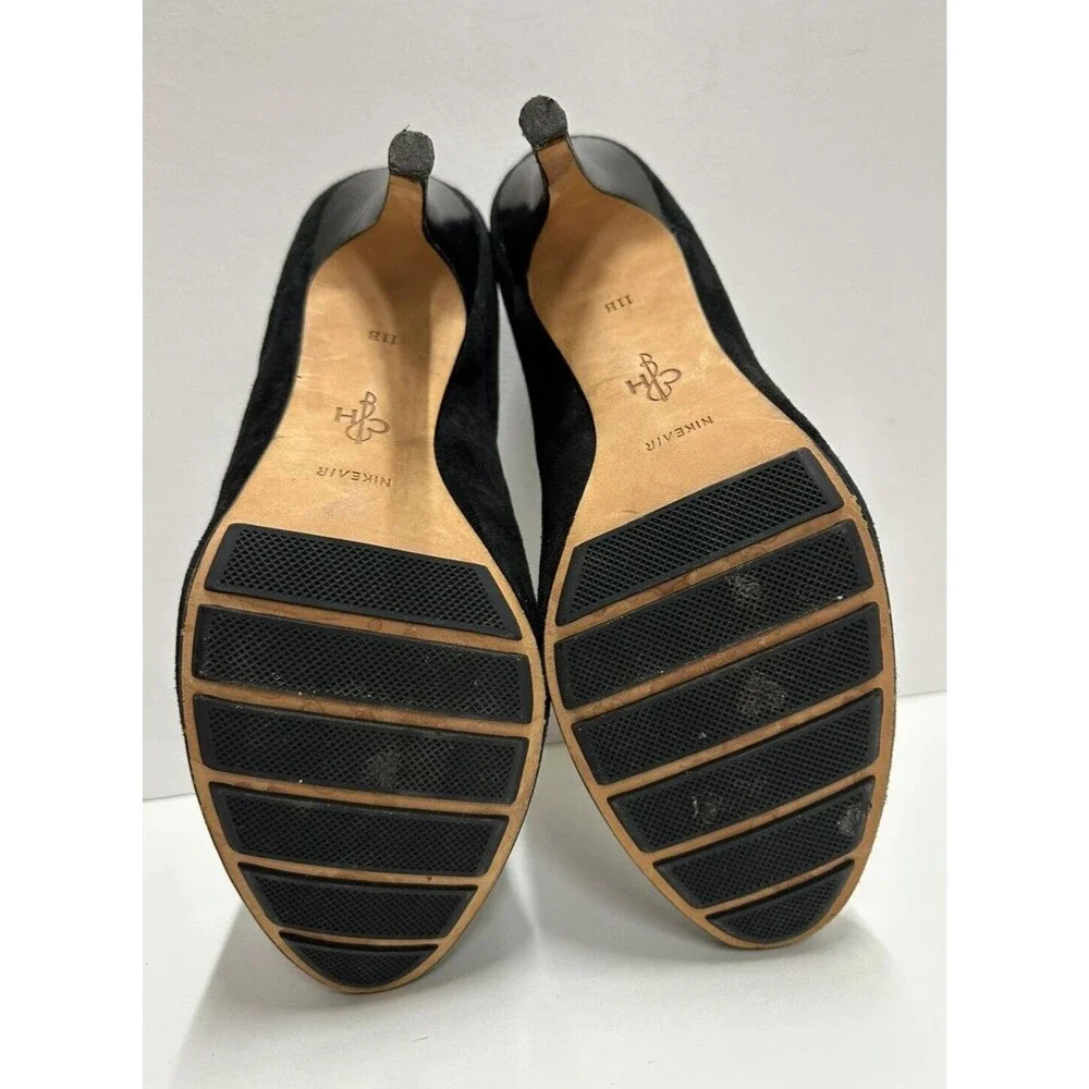 Cole Haan women size 11B black  suede  high heel low cut booties